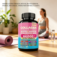 Capsules de collagène multi-types I, II, III, V, X, biotine, acide hyaluronique, kératine, complexe vitaminique, soutien pour la beauté de la peau, des cheveux et des ongles, complément alimentaire