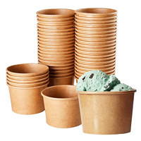 Contenants alimentaires jetables en papier kraft biodégradable, gobelets à glace pour sushis et sandwichs, Taza Para Helado