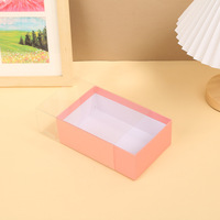 Boîte cadeau de festival transparente et colorée, imprimée quatre couleurs, style tiroir à bijoux, en carton fait main avec poignée découpée, vente en gros
