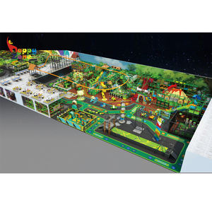 Parc d'attractions intérieur commercial complexe : <span class=keywords><strong>jeux</strong></span> <span class=keywords><strong>de</strong></span> plein air, <span class=keywords><strong>jeux</strong></span> interactifs, arène <span class=keywords><strong>ninja</strong></span>, thème jungle, trampoline park pour enfants >3 ans - Product Image 2