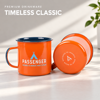 Mug en émail style vintage 200 ml, souvenir, motif ours mignon, sans BPA, compatible lave-vaisselle et micro-ondes, sublimé, portable, pour café et thé