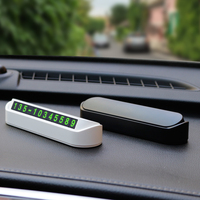 Tarjeta de Estacionamiento Temporal Decorativa para Coche, Estilo Oculto, ABS Duradero, Negro/Plateado, Adhesivo Sensible a la Presión para Privacidad