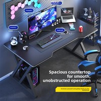 Ensemble bureau et chaise rectangulaires en acier pour la maison, jeux électroniques, design minimaliste, étude, écriture, assemblage requis, modèle S2