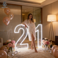 Enseigne lumineuse LED néon en acrylique numéro 21, autoportante, pour anniversaire, fête, bureau, maison, centre commercial, écoles - Haute Qualité