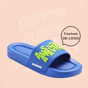 Henghao Oem Personalised Slipper Unisex True Size Custom Soft Pu Unisex Slide Sandals Custom Slippers Manufacturers In China