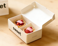 Boîtes d'emballage alimentaire personnalisées écologiques en carton enduit pour pâtisseries, bagels, beignets, gâteaux