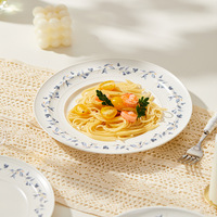 Service de vaisselle quotidien en céramique, bols et assiettes, motif végétal sous glaçure, compatible micro-ondes, coffret cadeau festif pour l'inauguration de la maison
