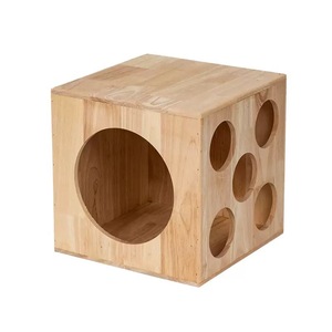 Cama para gatos de madera maciza, diseño modular cuadrado, patrón geométrico, cama para mascotas hecha a medida para gatos - Product Image 5