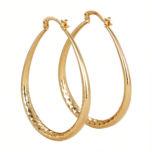 E4473 Orecchini a Cerchio Dorati per Donna, Placcati in Oro, in Lega di Zinco, Gioielli Classici alla Moda - Product Image 1