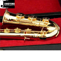 Modèle de saxophone alto miniature Jingying Music 2024, modèle de saxophone alto miniature en laiton, décoration d'intérieur, cadeau d'instrument pour anniversaire/Noël