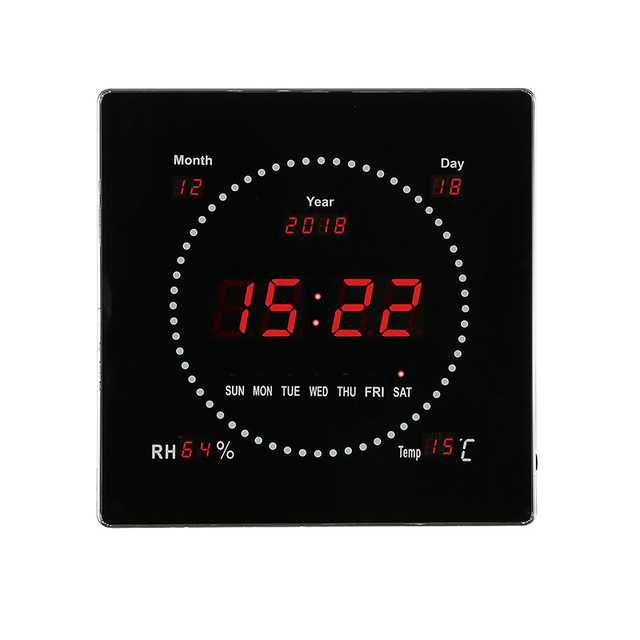 Multifunctional Single Face Digital Humidity Temperature Alarm Clock Radio Feature with Calendar for Study Electronic Desk Clock