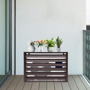 ที่คลุมเครื่องปรับอากาศ, ที่คลุม4แผงกั้นความเป็นส่วนตัวภายนอกภายนอกอลูมิเนียมทนฝนและแดดสำหรับเครื่องปรับอากาศรั้ว AC Coffee BP - Product Image 4