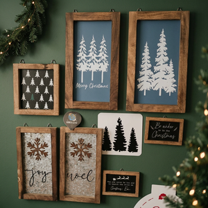 Rustic Wooden Shadow Box <b>Frame</b> Hanging Decoration ROMAN Style <b>Square</b> Painting <b>Frame</b> Black Color for Landscape Decor - Product Image 1