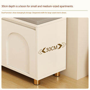 Cream Style Entrance Door Home Use <b>Shoe</b> Cabinet Integrated <b>Bench</b> Sitting <b>Shoe</b> Changing Stool For Wearing <b>Shoes</b> - Product Image 4