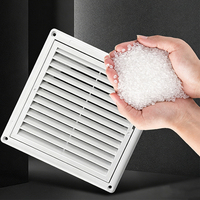 Grille d'aération carrée en plastique blanc durable avec moustiquaire pour ventilation murale et de plafond