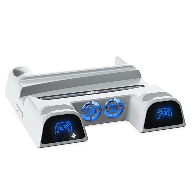 J TP5-1511 Multi-functional Controller Fast Charger Station With Vertical Cooling Fan Storage Bracket for PS5 Cooler