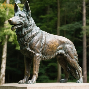 Esculturas grandes de perro pastor alemán al aire libre-Estatuas de perro reacondicionadas adecuadas para césped, almohadas o entradas - Product Image 2