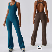 2025 Offres Spéciales dos évidé Sexy maigre Push up danse combinaison coussinets amovibles pantalon évasé Yoga une pièce body