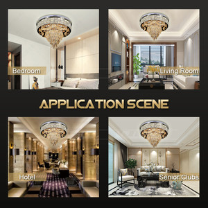 Sang Trọng Hiện Đại Đương Đại Thông Minh Thả Treo Pha Lê Led Đèn Trần Ánh Sáng Với Điều Khiển Từ Xa - Product Image 4