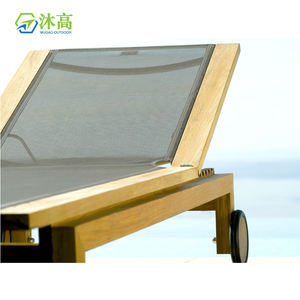 سرير نهاري خشبي من خشب الساج بتصميم عصري أنيق من Mugao ، سرير نهاري خشبي للفناء الخارجي والمنتجع والمسبح والفنادق والشاطئ أو المستشفى - Product Image 3