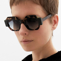 Lunettes de soleil rondes pour femmes, bicolores, à monture intégrale, avec verres AC anti-UV, design streetwear pour adultes, Nouveauté 2025