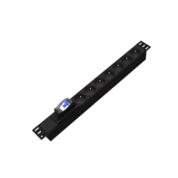 Multiprise industrielle robuste de type E (6 prises) de 5 m, protection contre les surtensions, compatible montage en rack 1U, pour transmission électrique