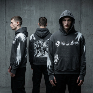 Sweat à capuche unisexe de haute qualité, effet délavé, style vintage, coupe ample, impression numérique DTG, streetwear - Product Image 1