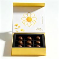 Boîte à chocolat pliable avec couvercle magnétique, boîtes cadeaux en papier pour cils, emballage alimentaire et de boissons, boîte en carton pour chocolat