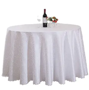 定制设计厨房桌布中国工厂定制标志氨纶桌子盖白色提花定制标志桌布贴装