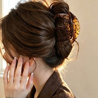 Pince à cheveux vintage polyvalente à imprimé léopard, multi-styles, couleur unie, pince à cheveux étoile, élégante pour femme, pour l'arrière de la tête