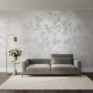 Mural 3D de Papel Plateado con Diseño Personalizado, Arte Botánico Moderno, Decoración de Pared Impermeable de Lujo, Fácil Instalación DIY para Dormitorio y Sala de Estar - Product Image 2
