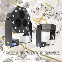 Générateur de bulles automatique de haute qualité 120W avec rotation, 12 LED RGBW DMX, alimentation électrique pour mariage, fête en plein air, métal