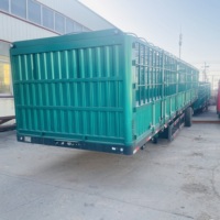 Semi-remorque JINFENG 3/4 essieux en acier robuste avec cage de transport pour animaux et bétail à parois hautes, capacité de charge lourde