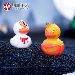 Mini décorations en résine de canard fantôme et diable pour Halloween, utilisation intérieure et extérieure, non toxiques, accessoires de bricolage - Product Image 3