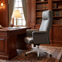 Chaise de Direction Ergonomique de Haute Qualité Gris Foncé Texture Cuir Premium et Soutien Supérieur