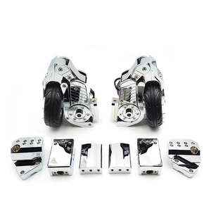 Soporte auxiliar de estacionamiento para motocicleta de acero cromado 2005 GL1800, con ruedas anticaída Flex para arranque y conducción. - Product Image 1