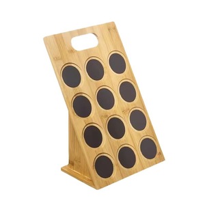 Estante para especias de bambú con tapas magnéticas, organizador de almacenamiento de madera de 4 niveles para condimentos de cocina - Product Image 5