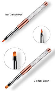 Pinceau Liner 3D pour Nail Art HQ Discount, Manche Transparent Or Rose, Poils Kolinsky et Nylon, Multifonctionnel pour Peinture d'Ongles DIY - Product Image 4