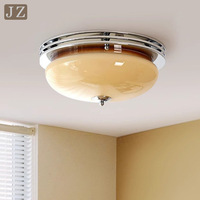 Plafonnier LED vintage français rétro en fer avec lustre en verre pour chambre à coucher, suite parentale, bureau