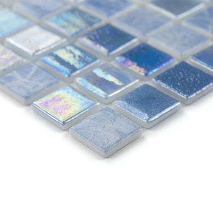 Mosaico in vetro Madeira 12x12 pollici iridescente blu grigio per pareti e pavimenti - Product Image 3