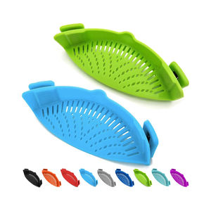 Passoire de cuisine intelligente pliable en silicone résistante à la chaleur à clipser pour casseroles - Product Image 1