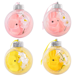 DAMAI Easter Decor Acrylic Ball Ornament with Cute Bunny Design Transparent Hanging for Holiday Party Home Window and Tree Decor - Product Image 5