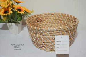 ตะกร้าเก็บหญ้าทะเลสานทรงกลมคุณภาพพรีเมียมของตกแต่งอเนกประสงค์สไตล์โบโฮเหมาะสำหรับพื้นที่อยู่อาศัยที่ยั่งยืน - Product Image 6