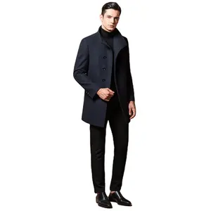 mens winter Hot model outdoor coat gentlemen slim fit business casual jackets man long trench woolen coat men