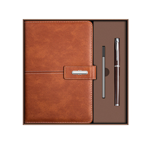 Vente en gros de carnet en cuir orange promotionnel pour cadeaux carnet de notes A5 personnalisable boîte-cadeau avec stylo et clé USB - Product Image 6