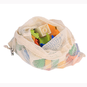 Sacs en filet réutilisables en coton écologique avec cordon de serrage, lavables, pour fruits et légumes, sacs de courses avec étiquettes colorées - Product Image 5
