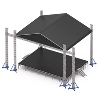 Estructura de aluminio de dos alas de 8x7x6m para escenarios, sistema de iluminación Line Array y conciertos