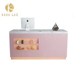 Escritorio de recepción de tamaño personalizado y color, mueble de escritorio frontal con cajones, gratis