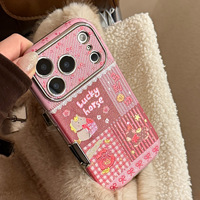 Coque de téléphone pour Apple 17, iPhone 16 Pro Max en cuir doré, design pendentif poney rose 15, protection intégrale 14, 13, 12