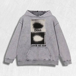 เสื้อฮู้ดดี้สไตล์เรโทรลายกราฟิกตากตา พร้อมข้อความ “Don't <span class=keywords><strong>Look</strong></span> at <span class=keywords><strong>Me</strong></span>” ผลิตจากผ้าฝ้าย 100% มี 6 สี คลังสินค้าในสหรัฐอเมริกา - Product Image 2